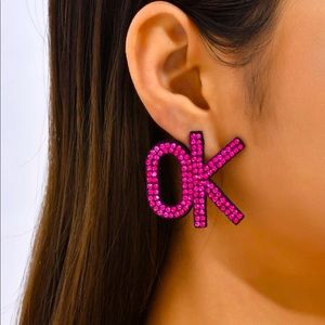 Pink Fashion Statement Earrings